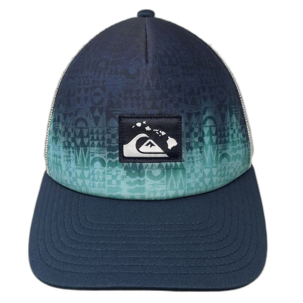 Quiksilver Trucker Hat Blue One Size Hawaii Mesh Back Logo Snapback Gradient